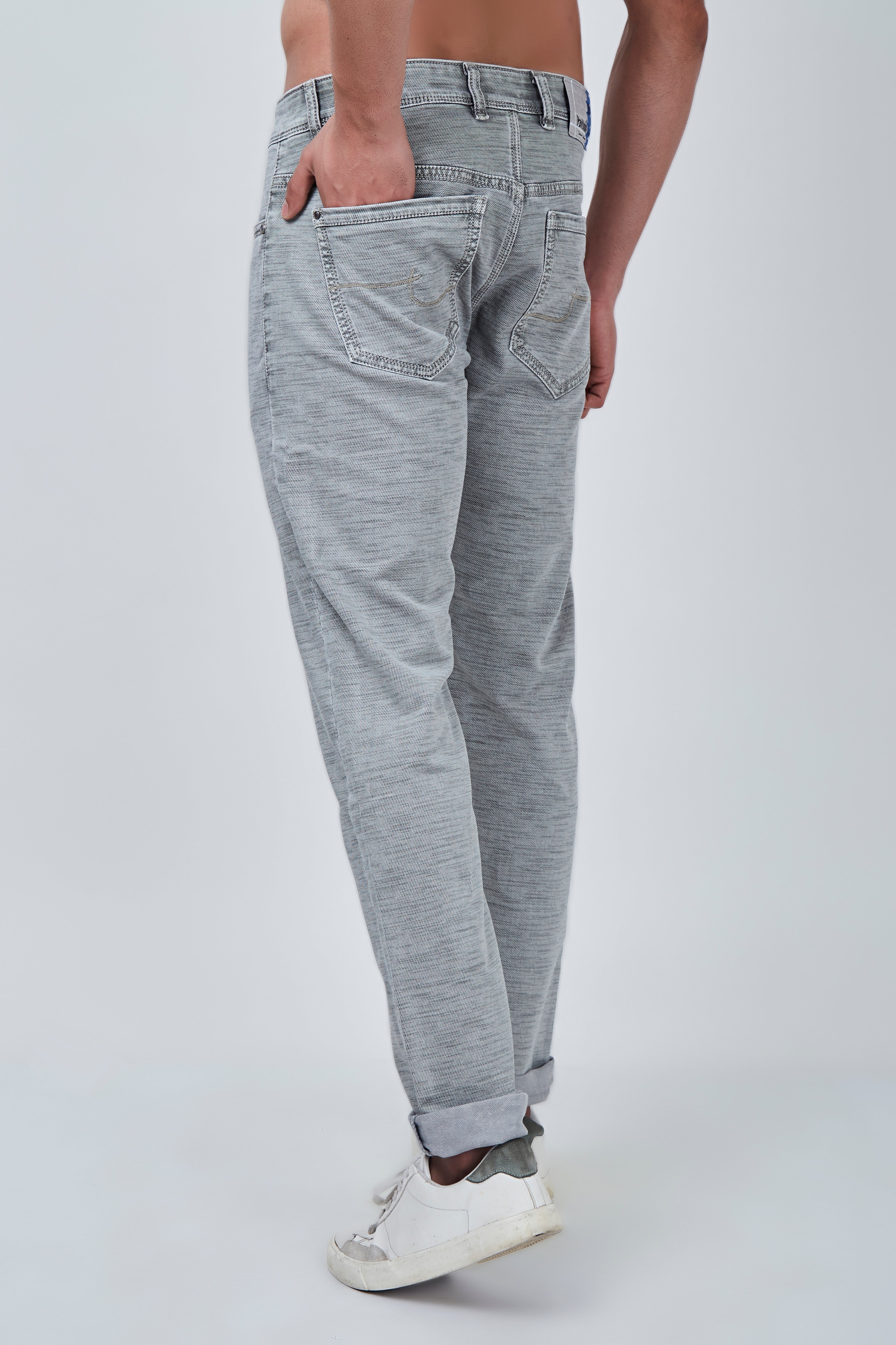 Semi Dark Olive Casual Narrow Fit Denim Jeans
