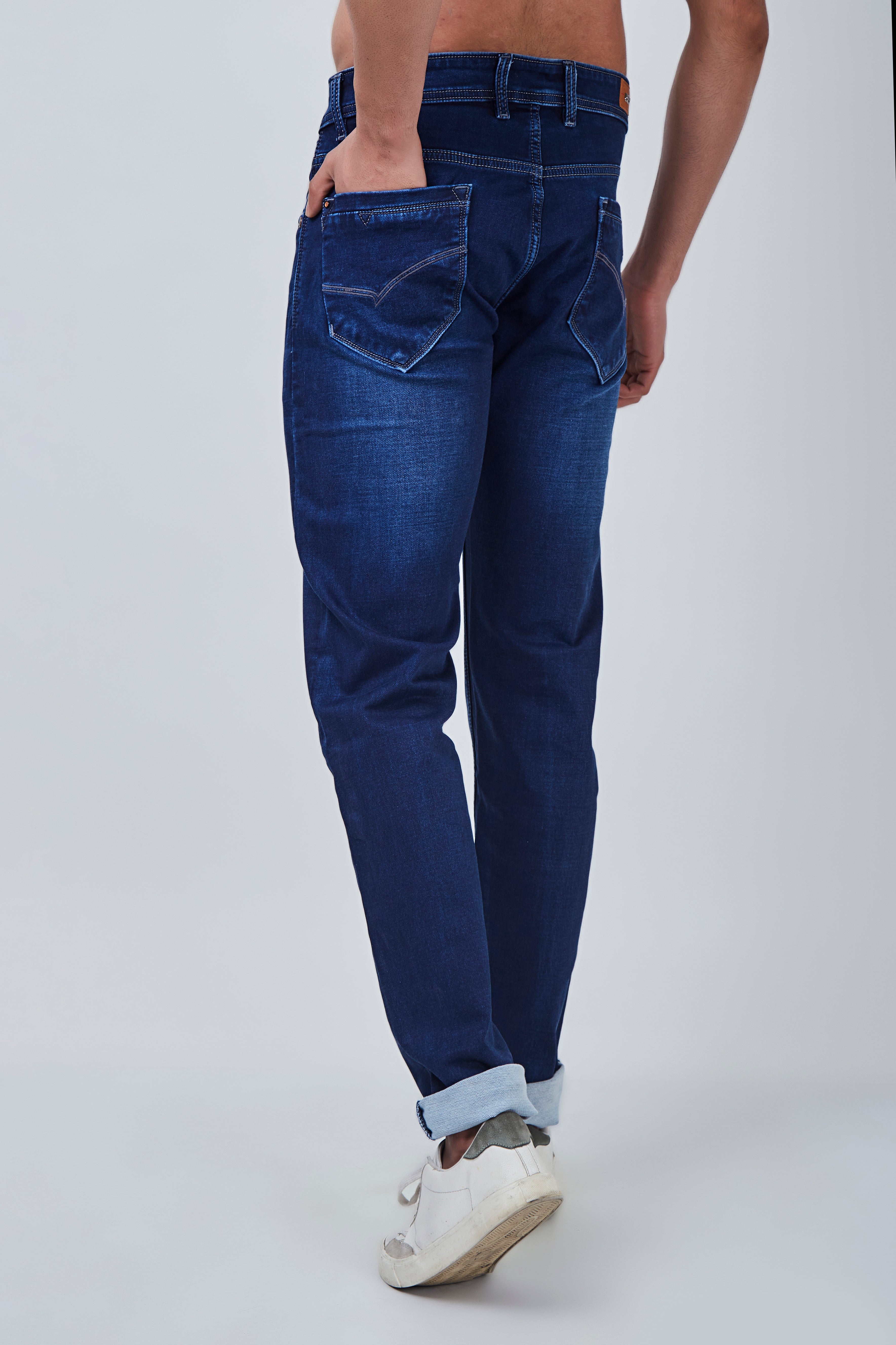 Semi Light Blue Narrow Fit Jeans with Light Shaded