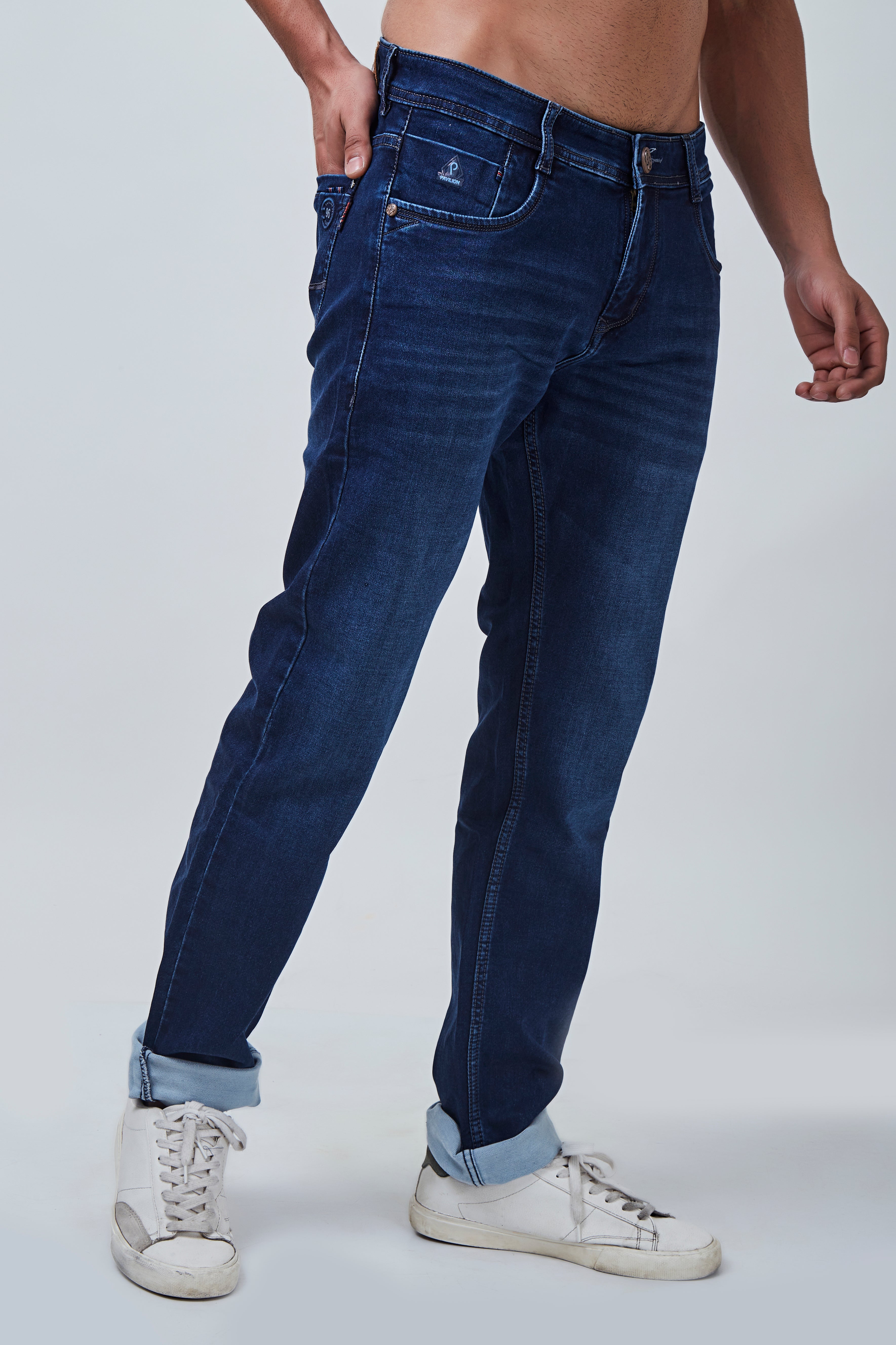 Blue Narrow Fit Jeans with Shaded