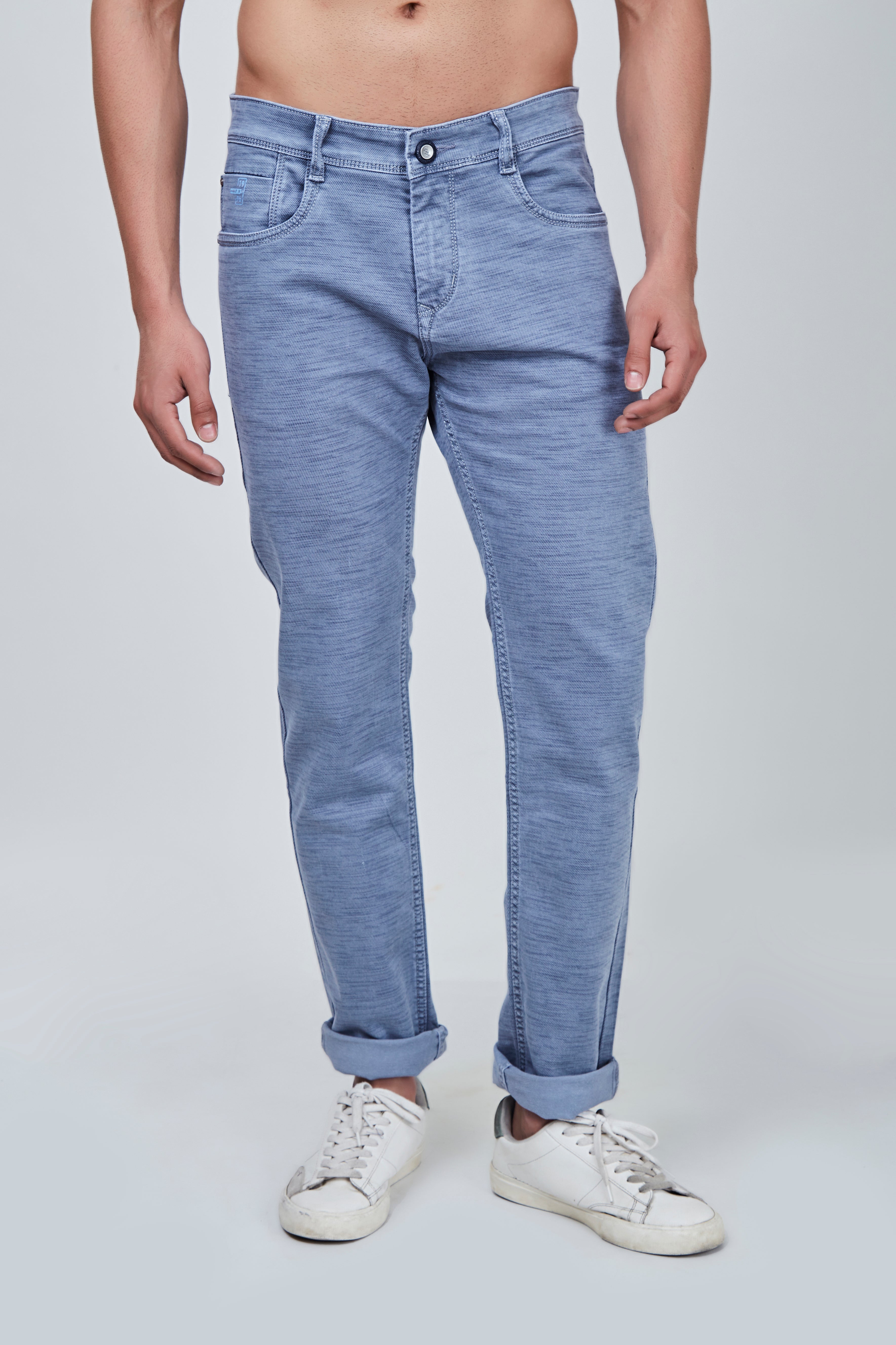Sky Blue Narrow Fit Jeans with Grey Shaded