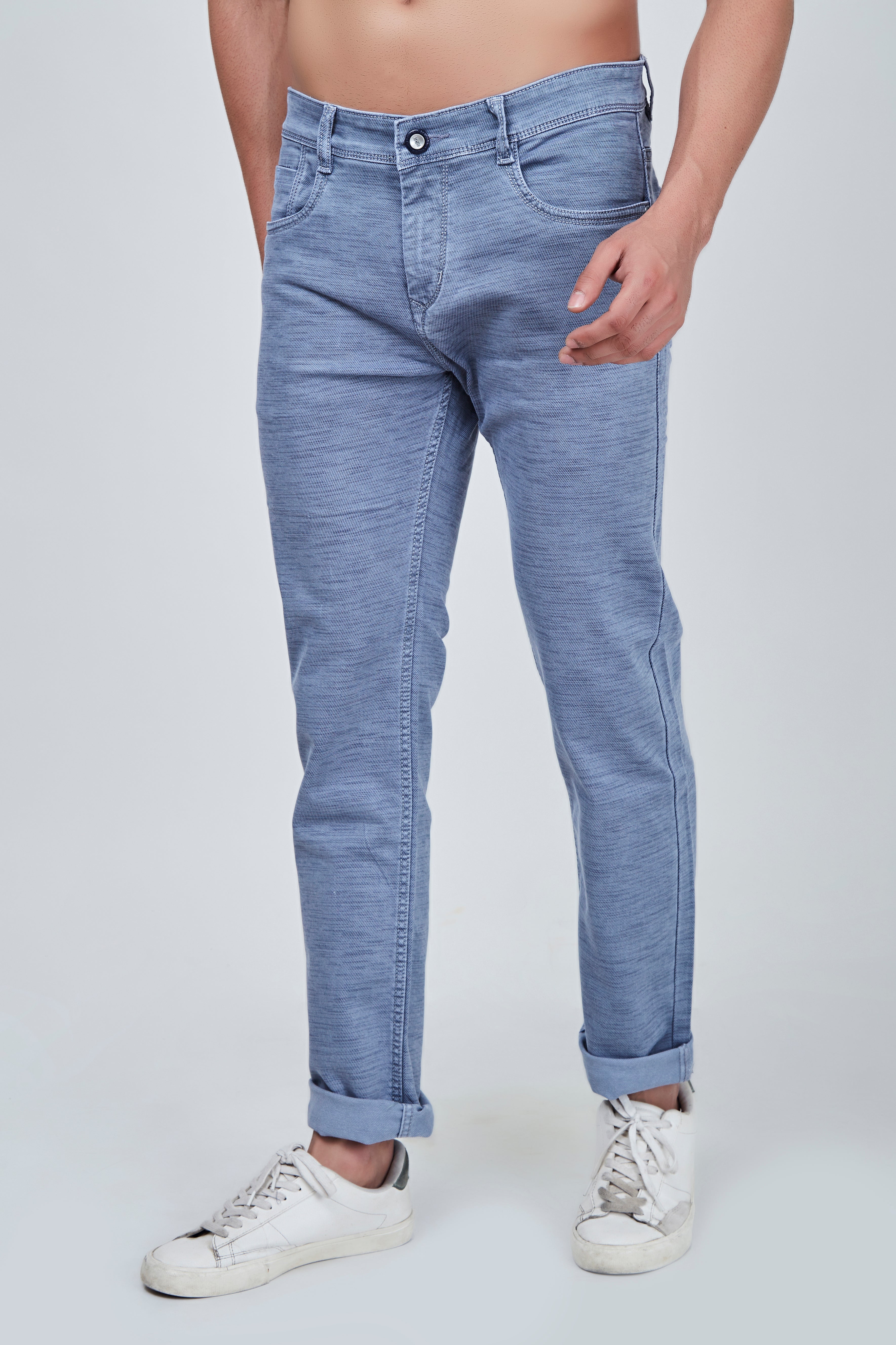 Sky Blue Narrow Fit Jeans with Grey Shaded