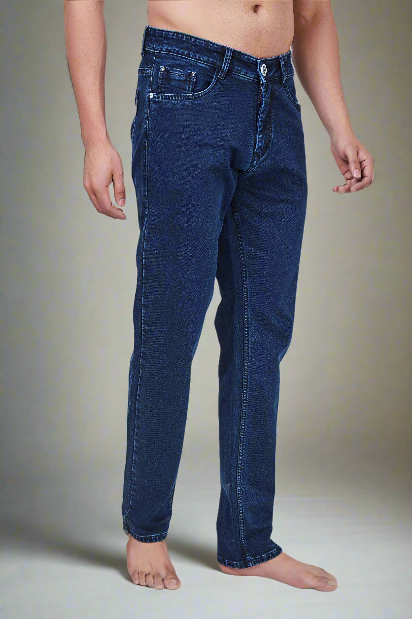 Dark Blue Stretch Narrow Fit Jeans - Main Image