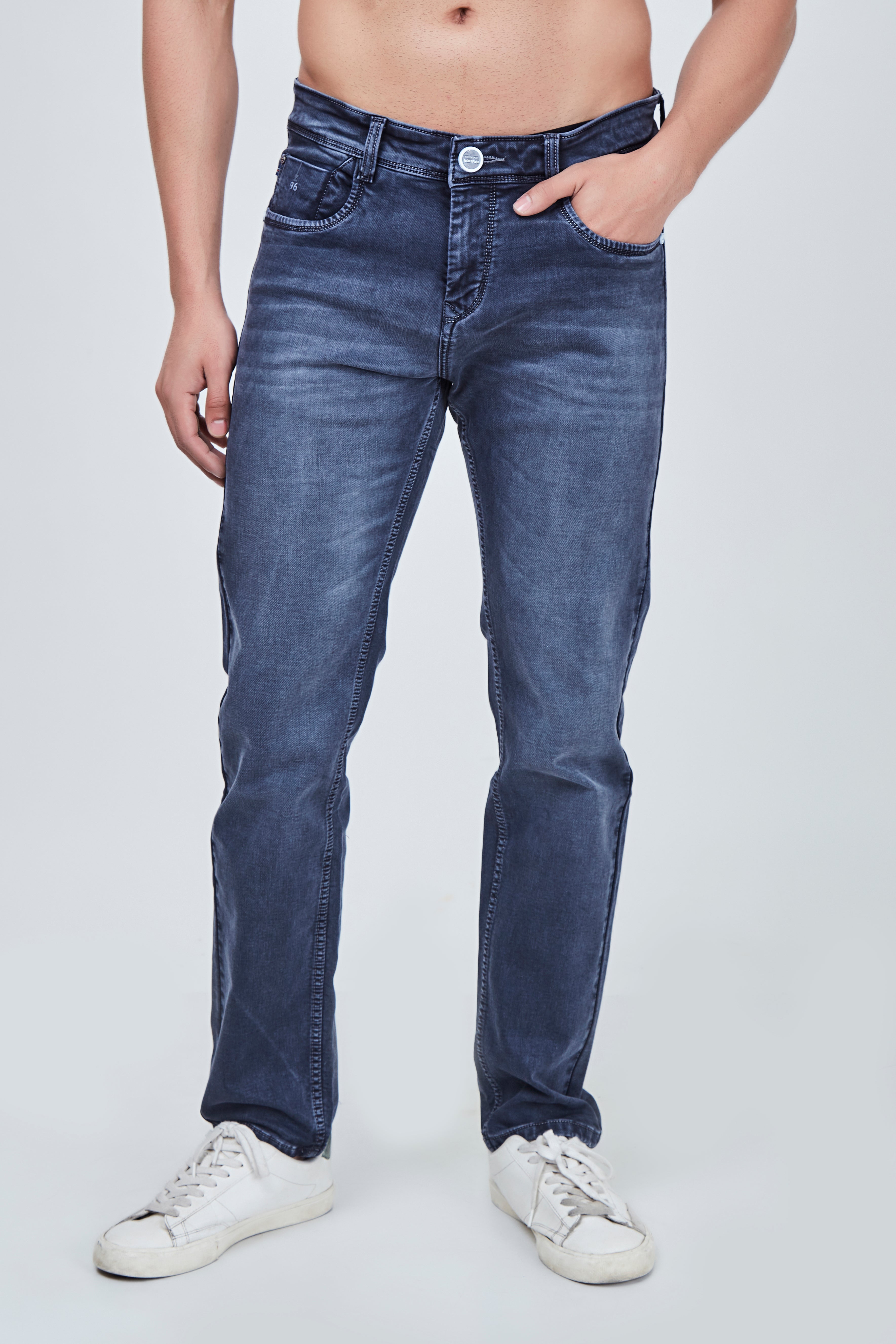 Semi Dark Grey Narrow Fit Jeans
