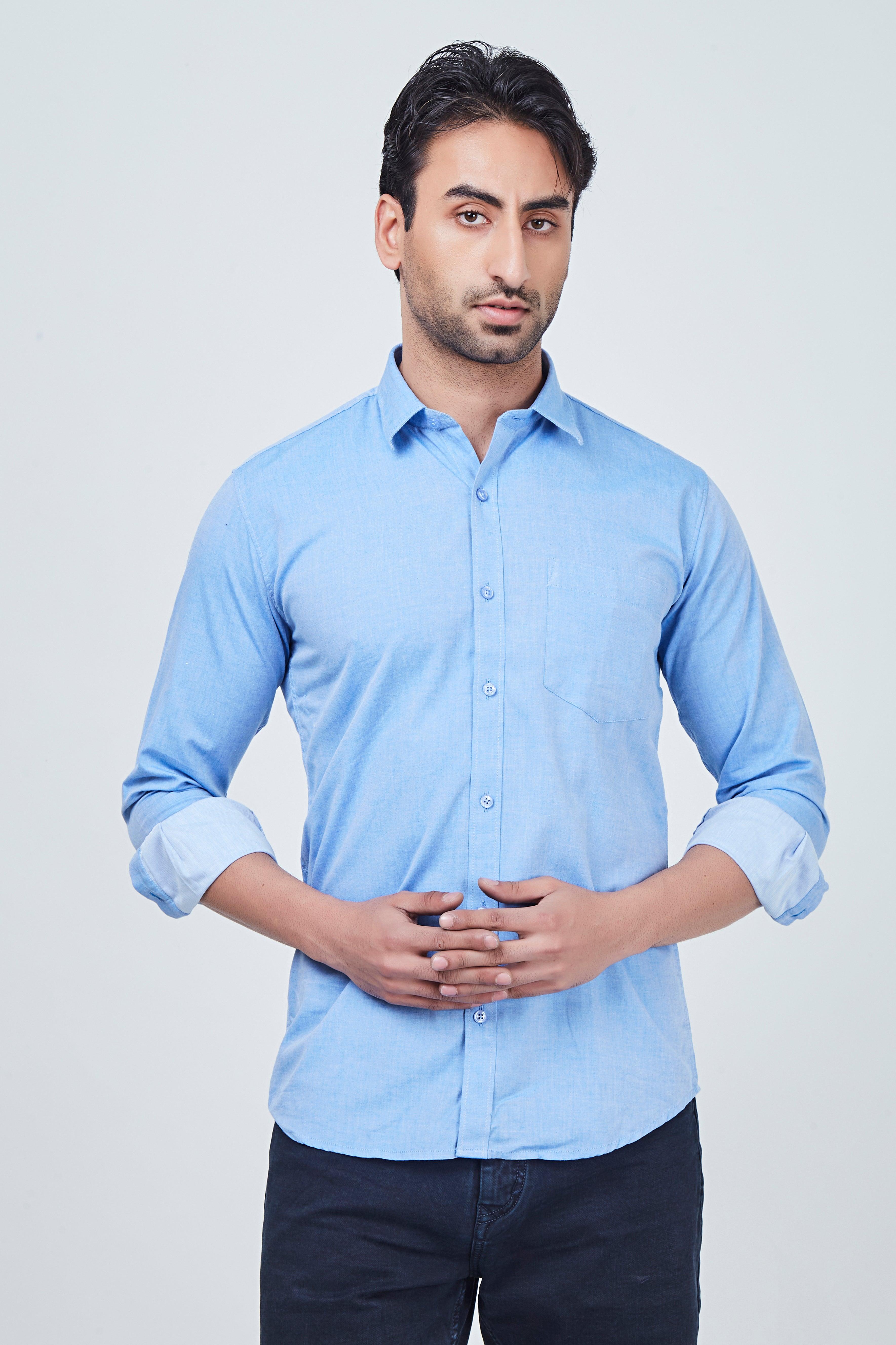 Steel Blue Plain Shirt