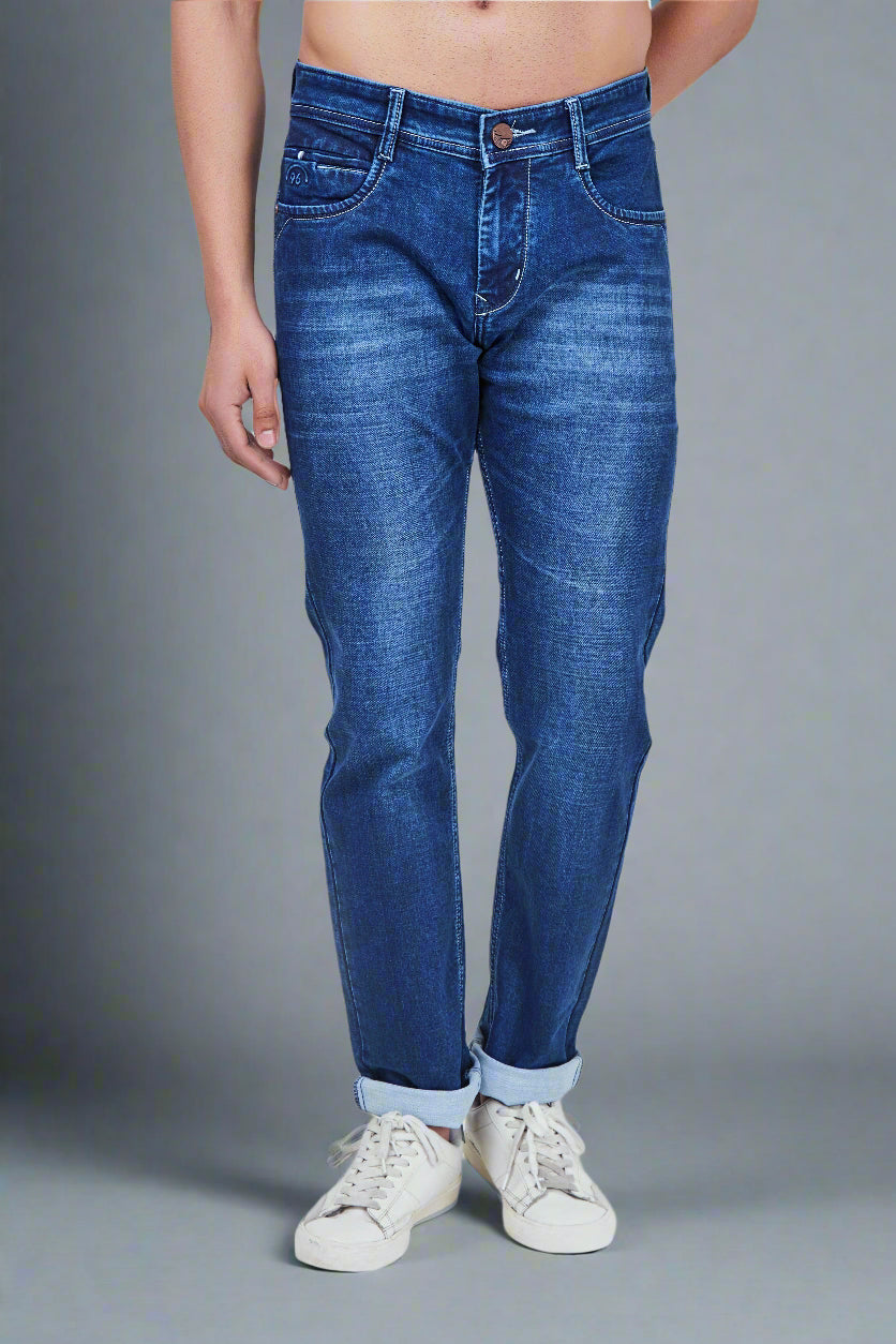 Narrow Fit Denim Blue Jeans - Main Image