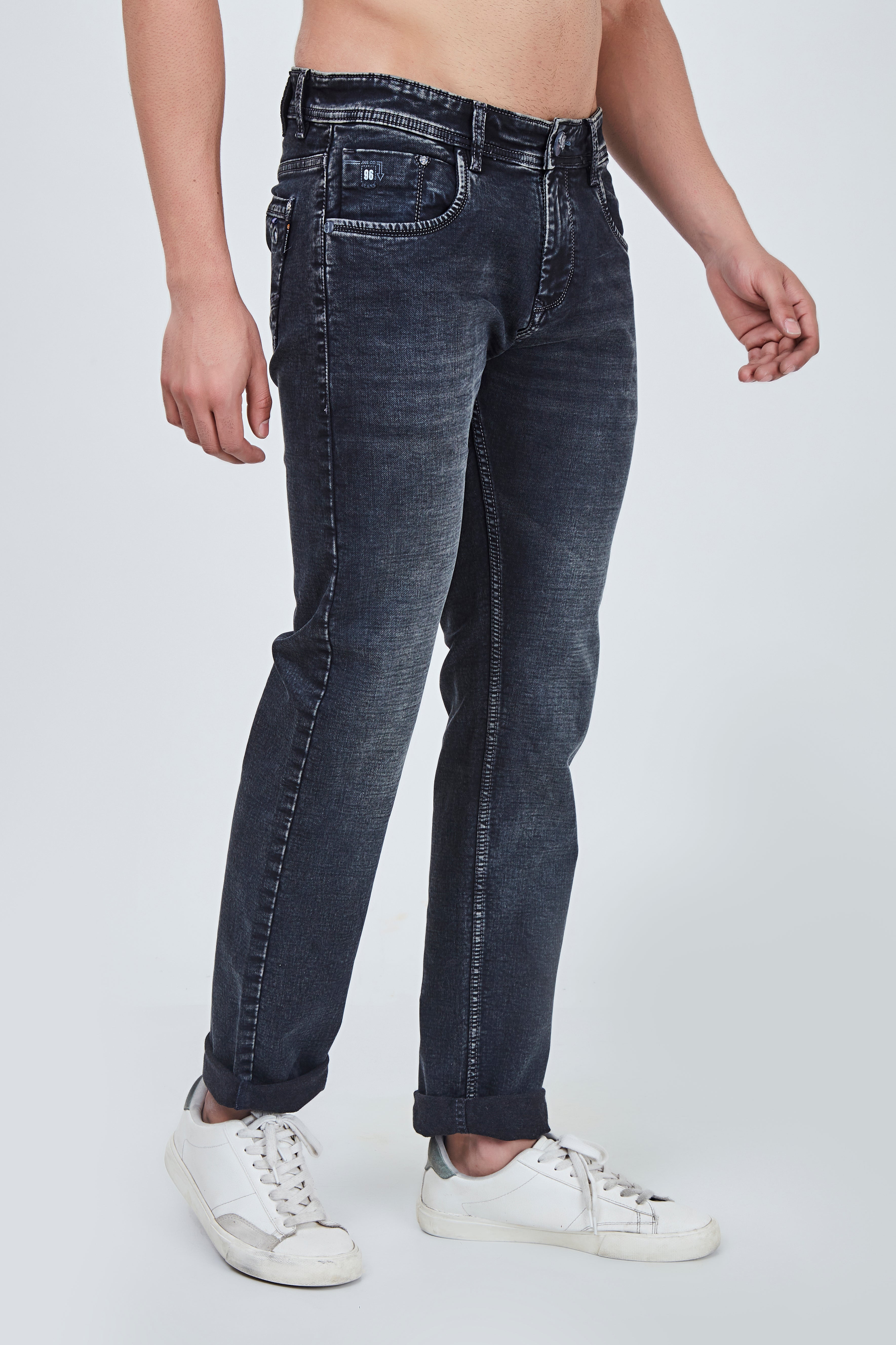 Charcoal Dark Grey Narrow Fit Jeans