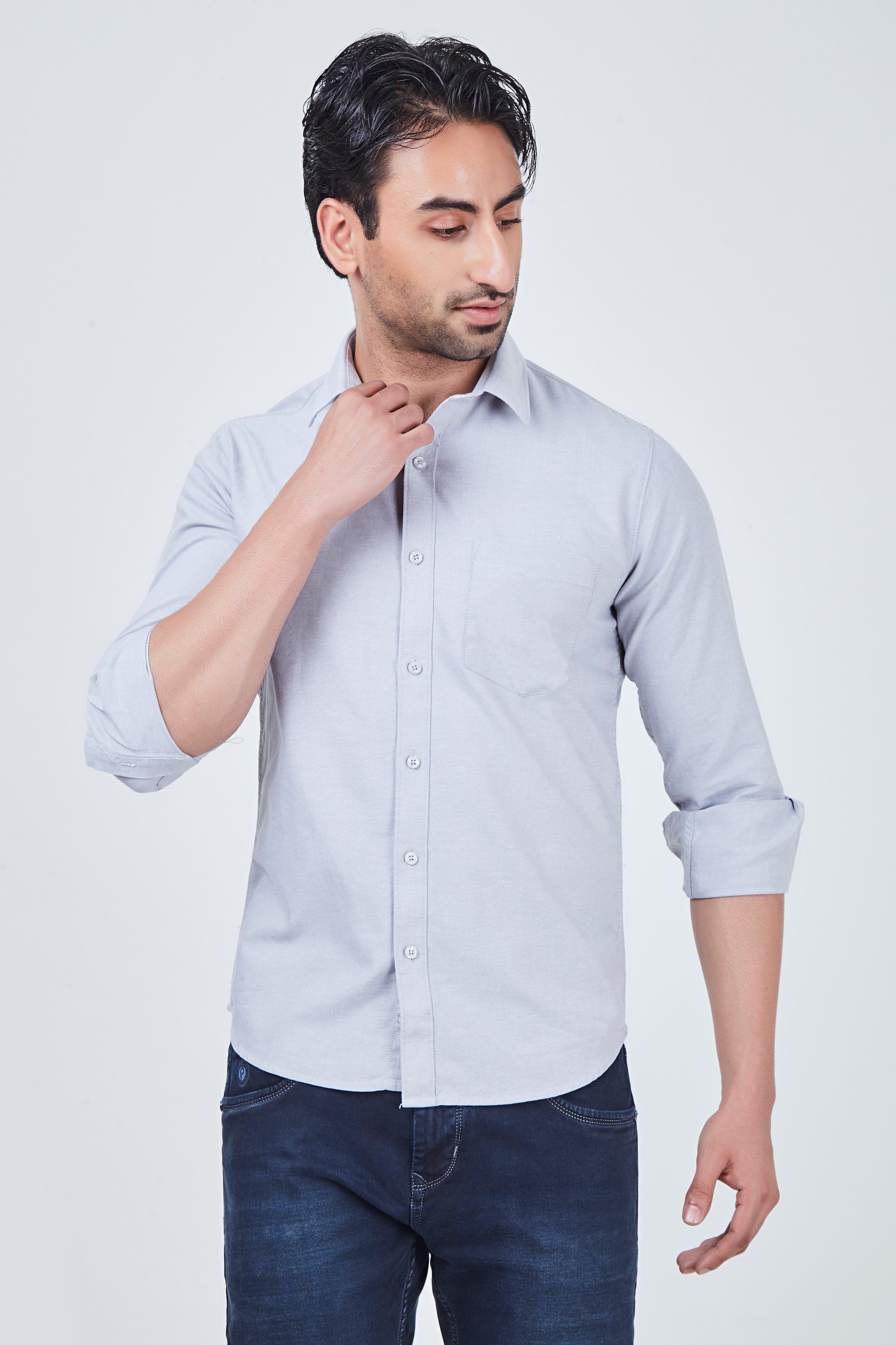 Light Grey Plain Shirt