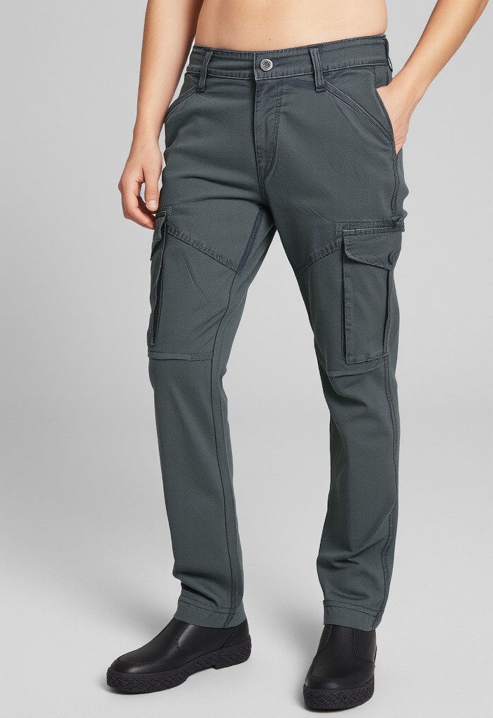 Men's Dark Green Narrow Fit Cargo Pants