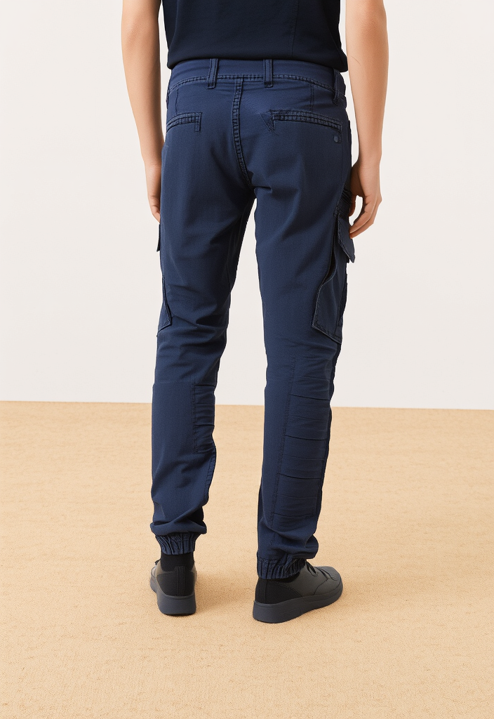 Men's Navy Blue Narrow Fit Cargo Joggers