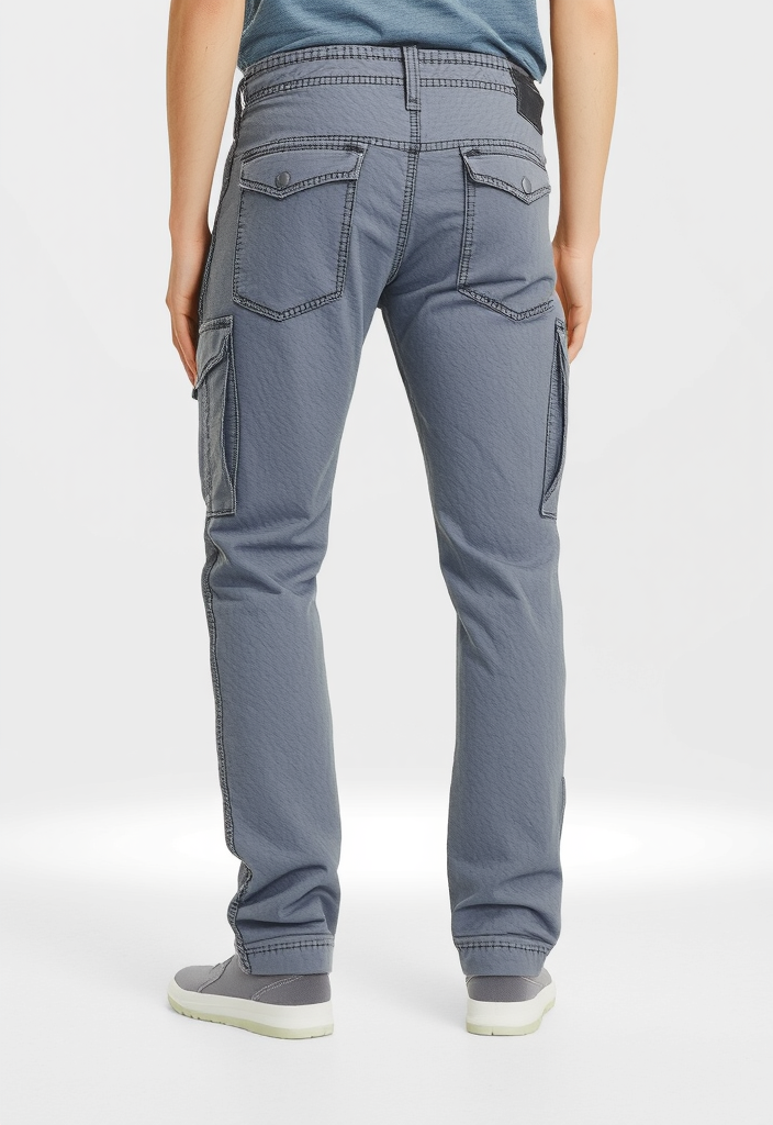 Men's Grey Narrow Fit Cargo Pants