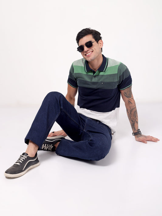 Men's Evergreen Block Stripe Polo