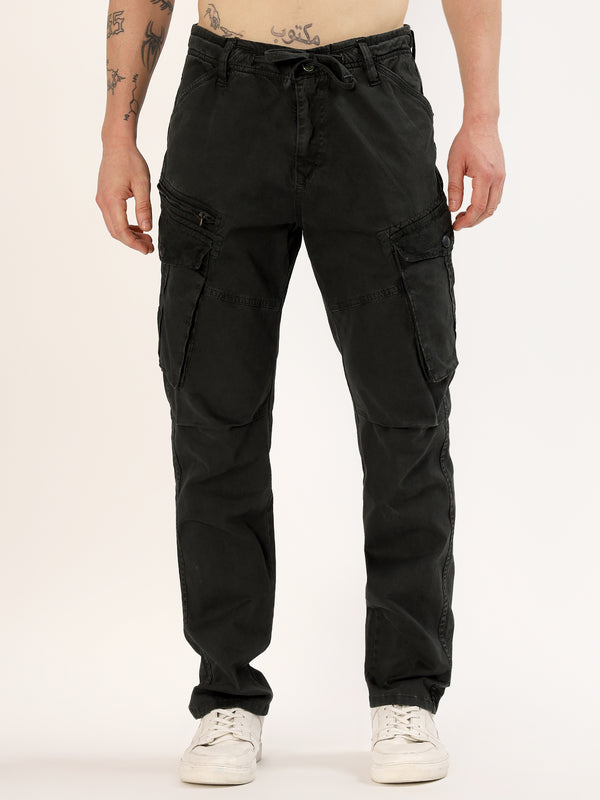 Men's Dark Olive Narrow Fit Cargo Pants