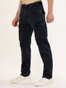 Men's Dark Blue Narrow Fit Cargo Pants