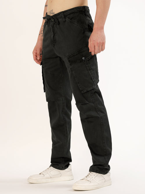Men's Dark Olive Narrow Fit Cargo Pants