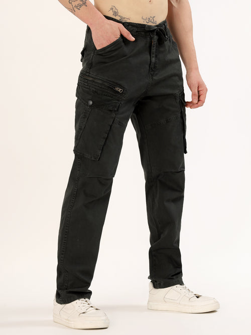 Men's Dark Olive Narrow Fit Cargo Pants