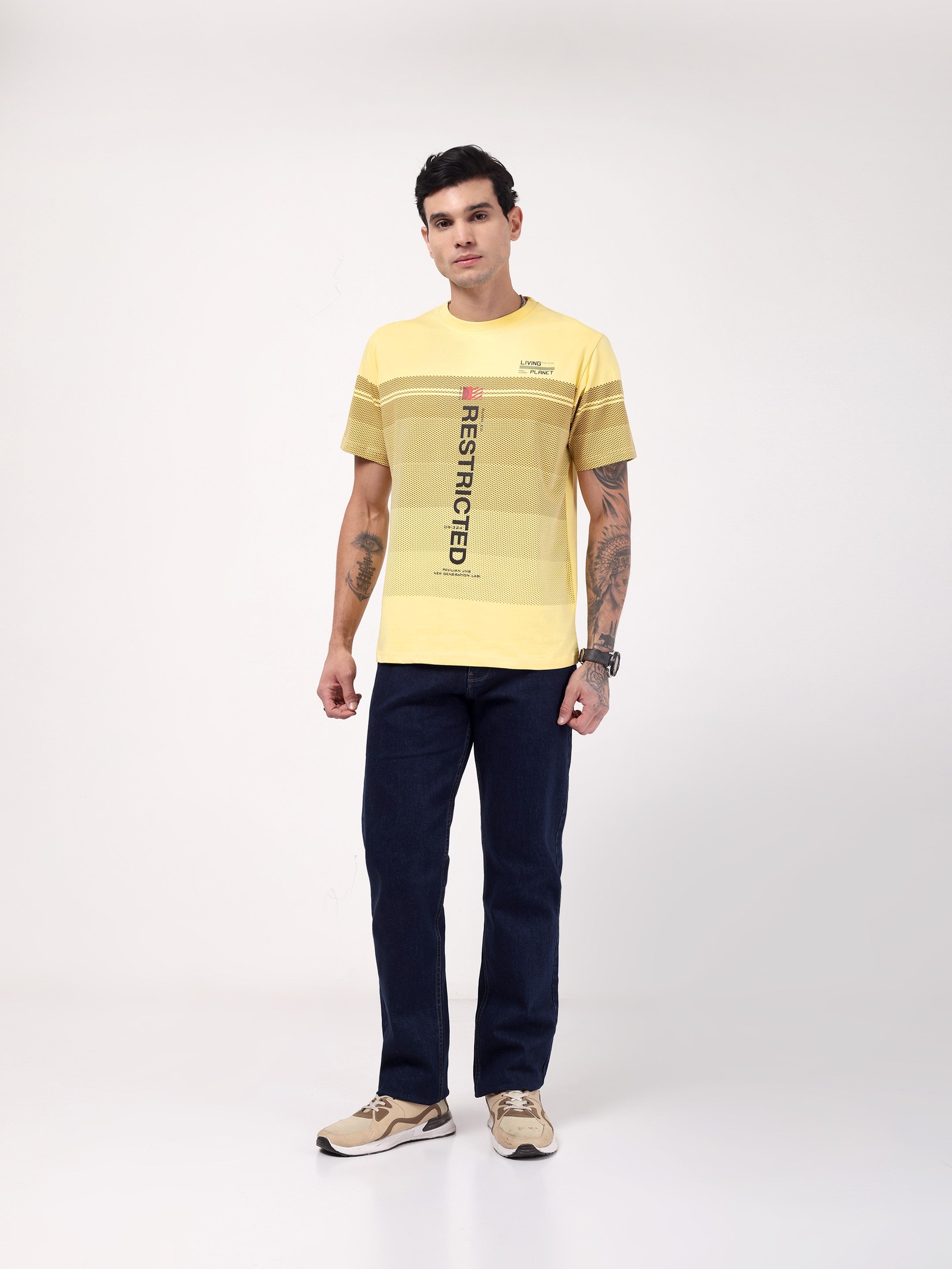Men's Lemon Yellow Restricted Graphic Tee