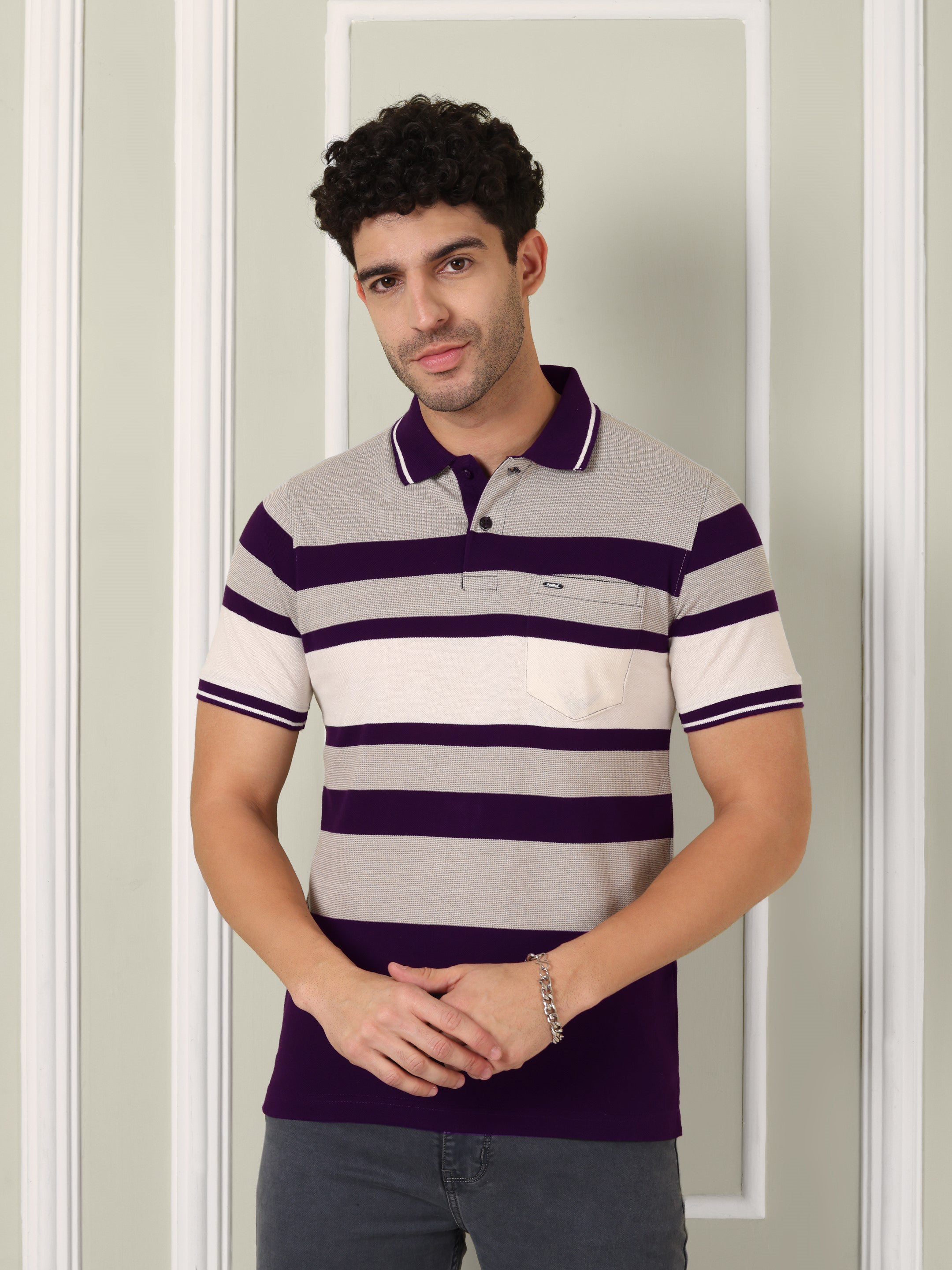 Men's Midnight Harbor Stripe Polo