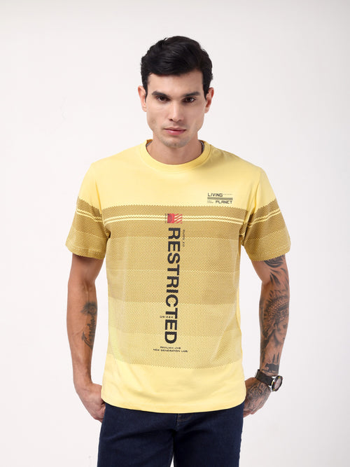 Men's Lemon Yellow Restricted Graphic Tee