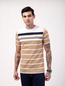 Men's Camel Crest Stripe Tee
