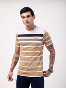 Men's Camel Crest Stripe Tee