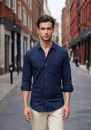 Midnight Dark Blue Plain Shirt