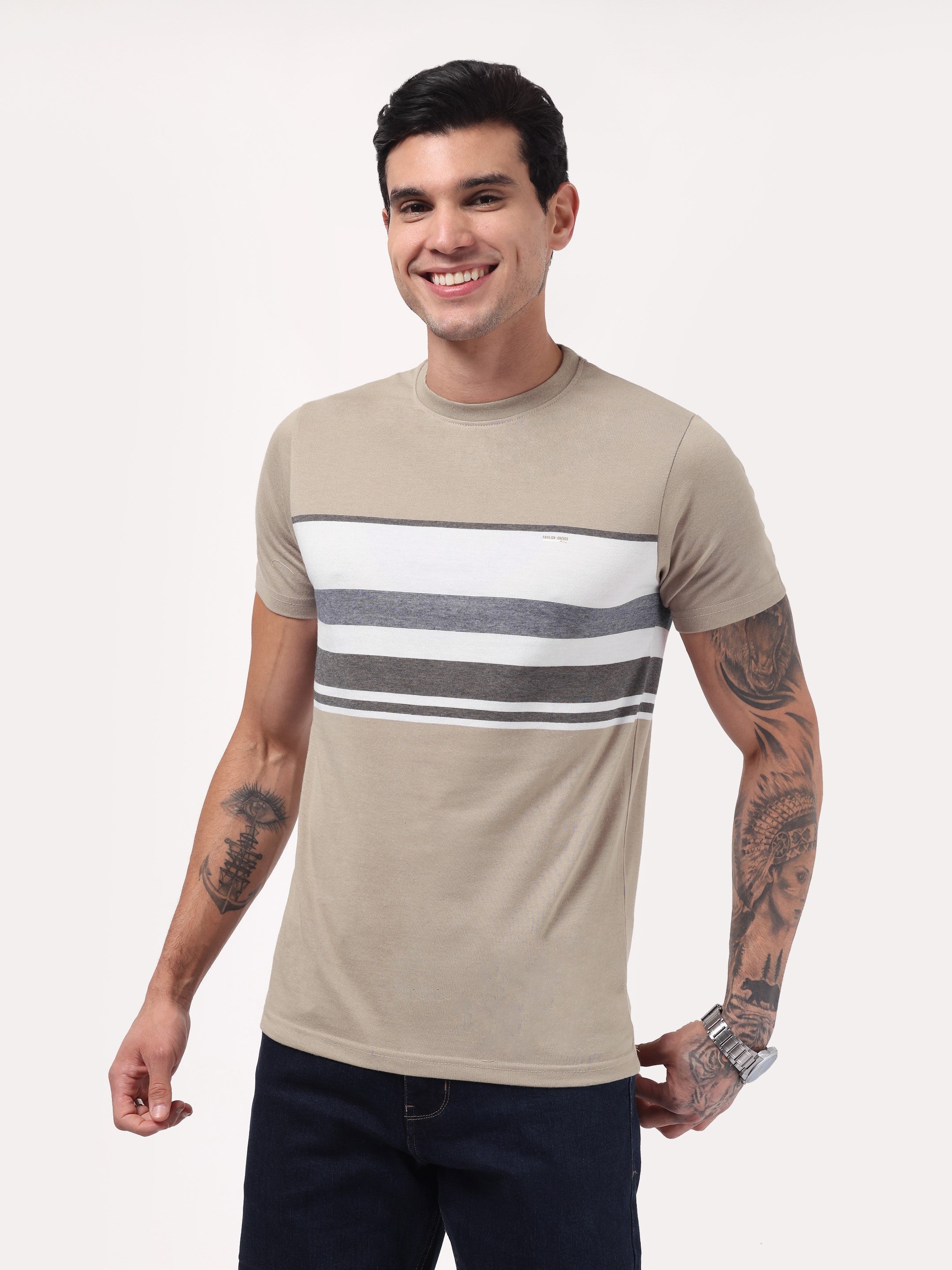 Men's Camel Ridge Stripe Tee