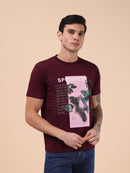 Men's Maroon Bloom Graphic Tee