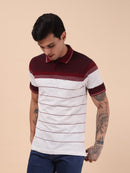 Men's Maroon Stripe Polo