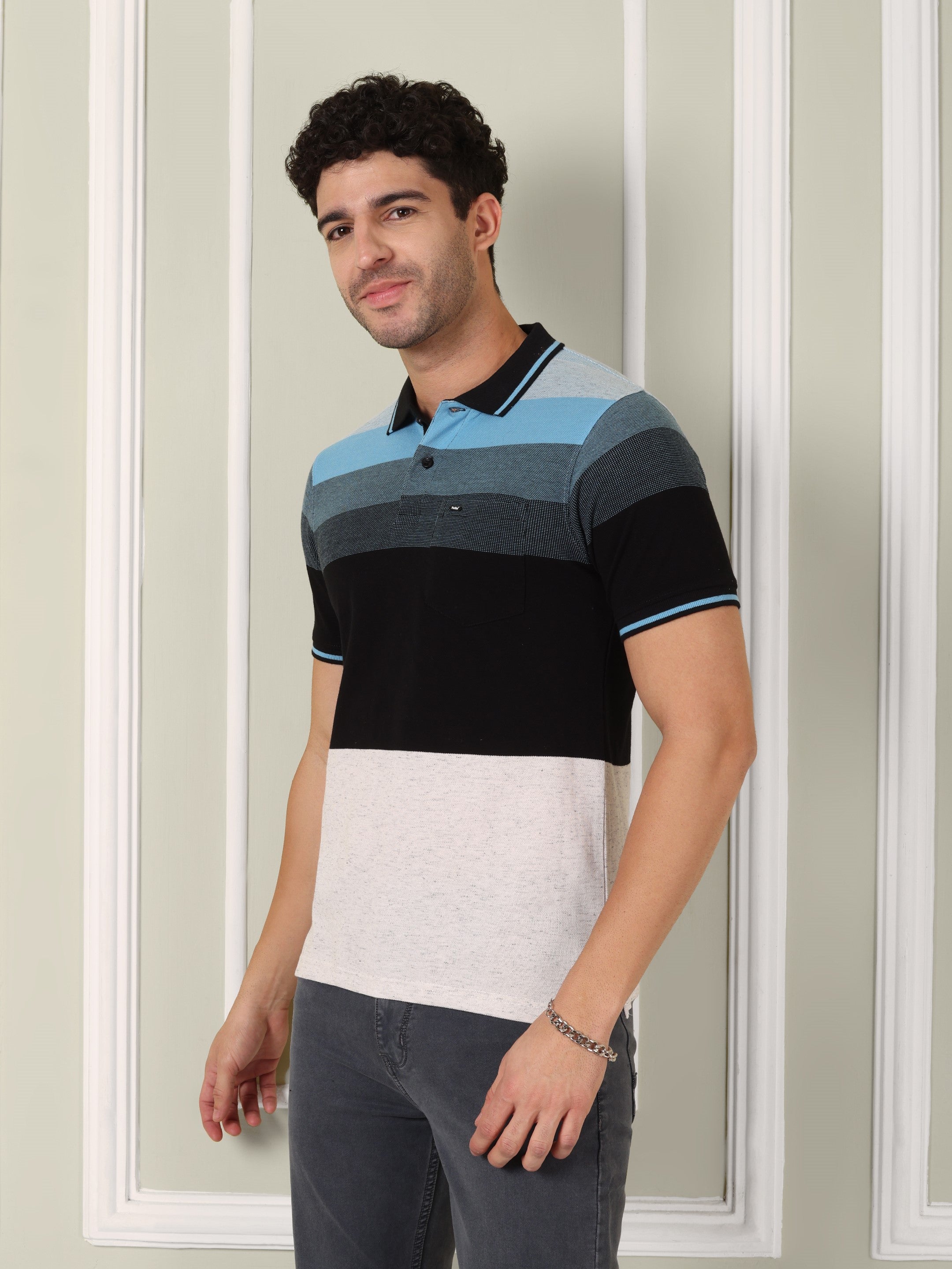 Men's Skyline Block Stripe Polo