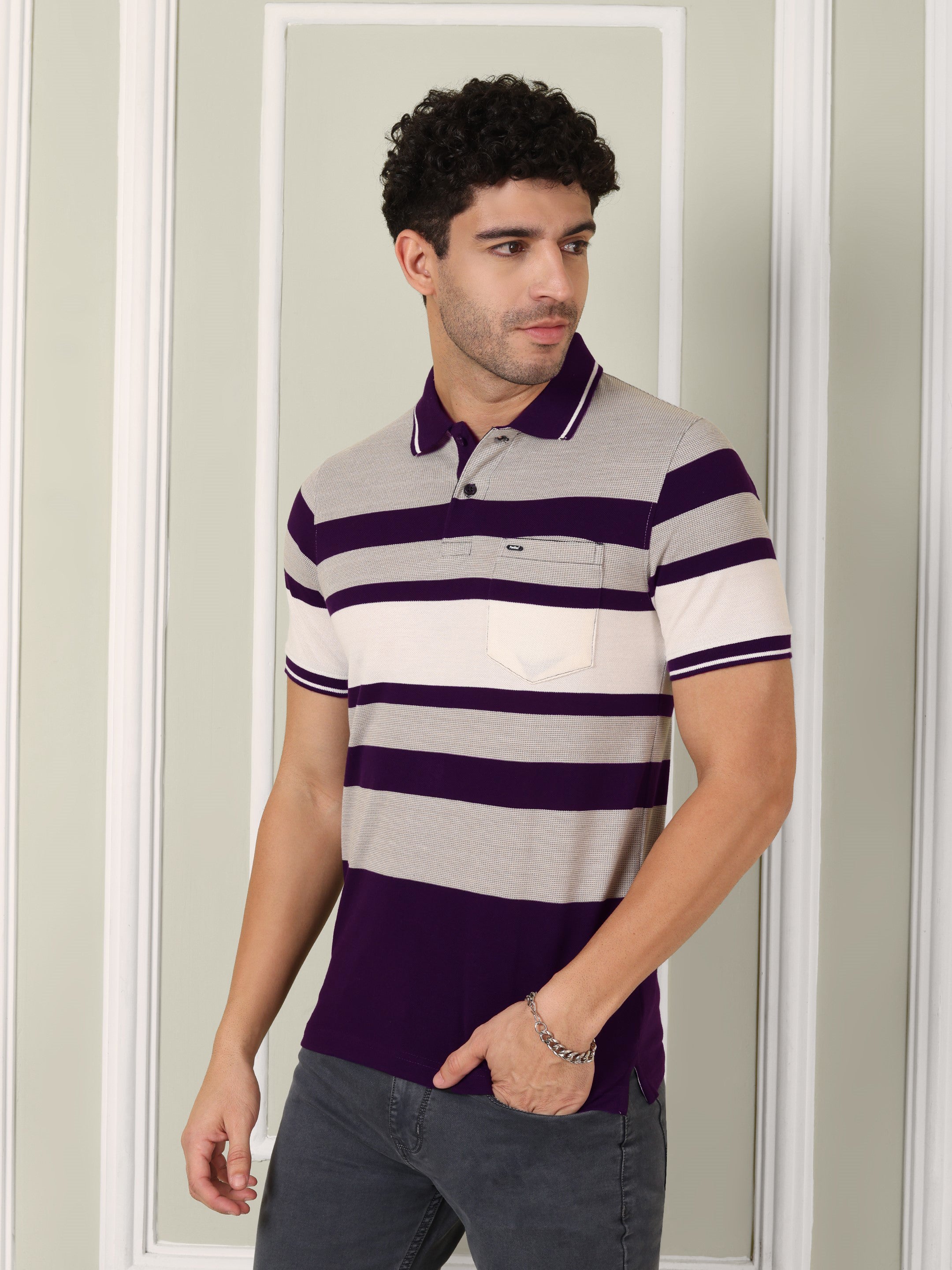 Men's Midnight Harbor Stripe Polo