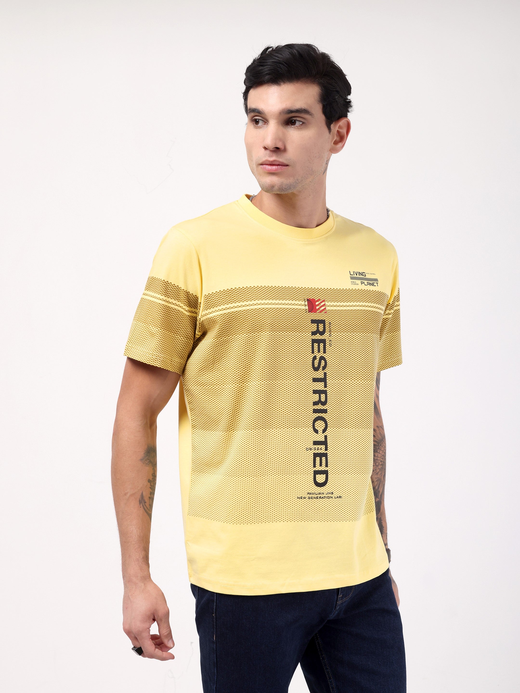 Men's Lemon Yellow Restricted Graphic Tee