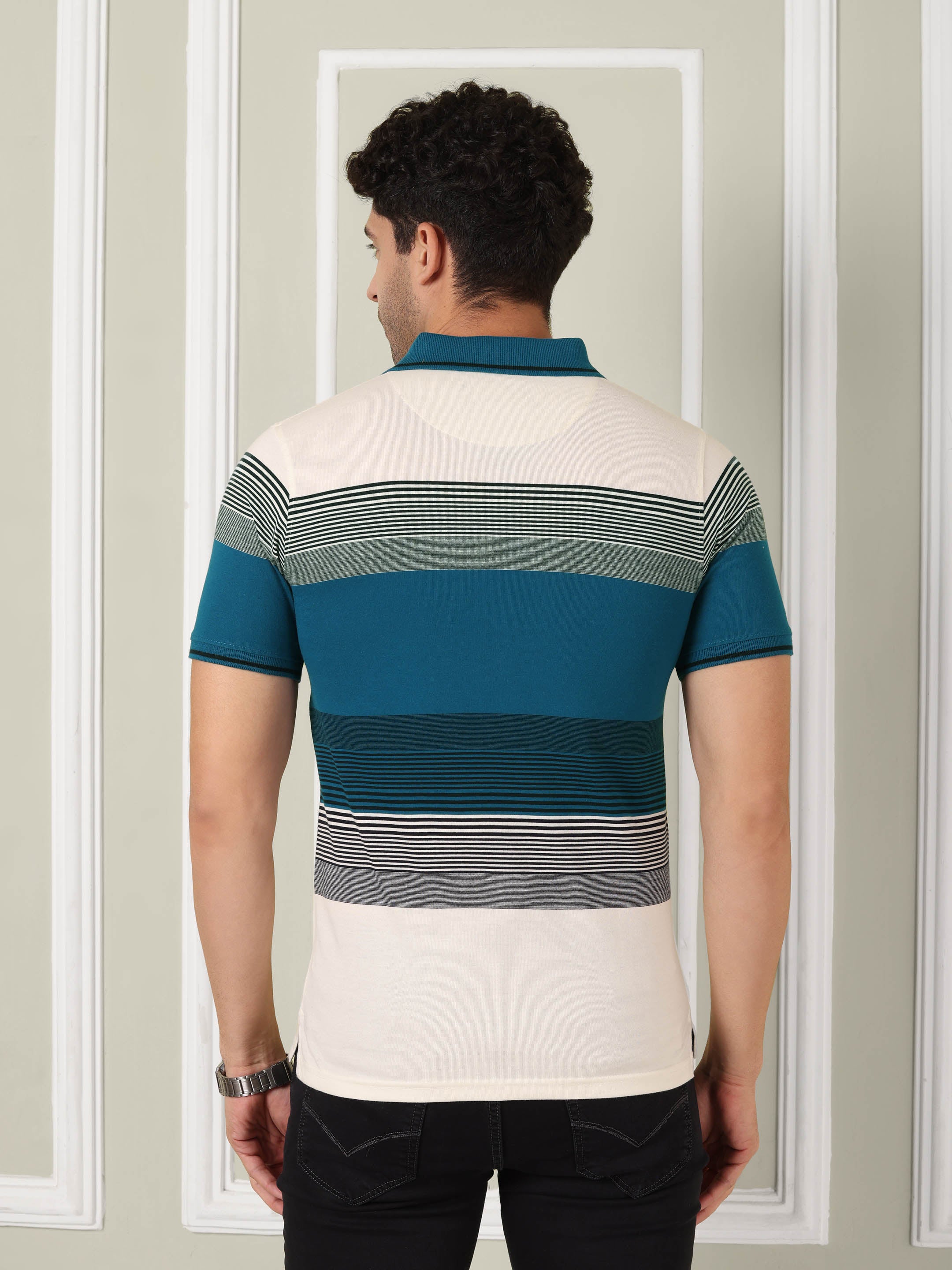 Men's Coastal Blue Stripe Polo