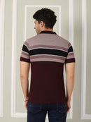Men's Maroon Horizon Stripe Polo