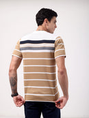 Men's Camel Crest Stripe Tee