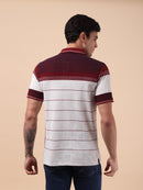 Men's Maroon Stripe Polo