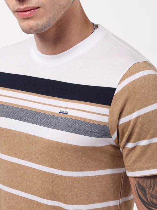 Men's Camel Crest Stripe Tee