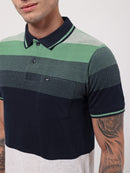 Men's Evergreen Block Stripe Polo