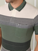 Men's Heritage Green Stripe Polo