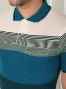 Men's Coastal Blue Stripe Polo