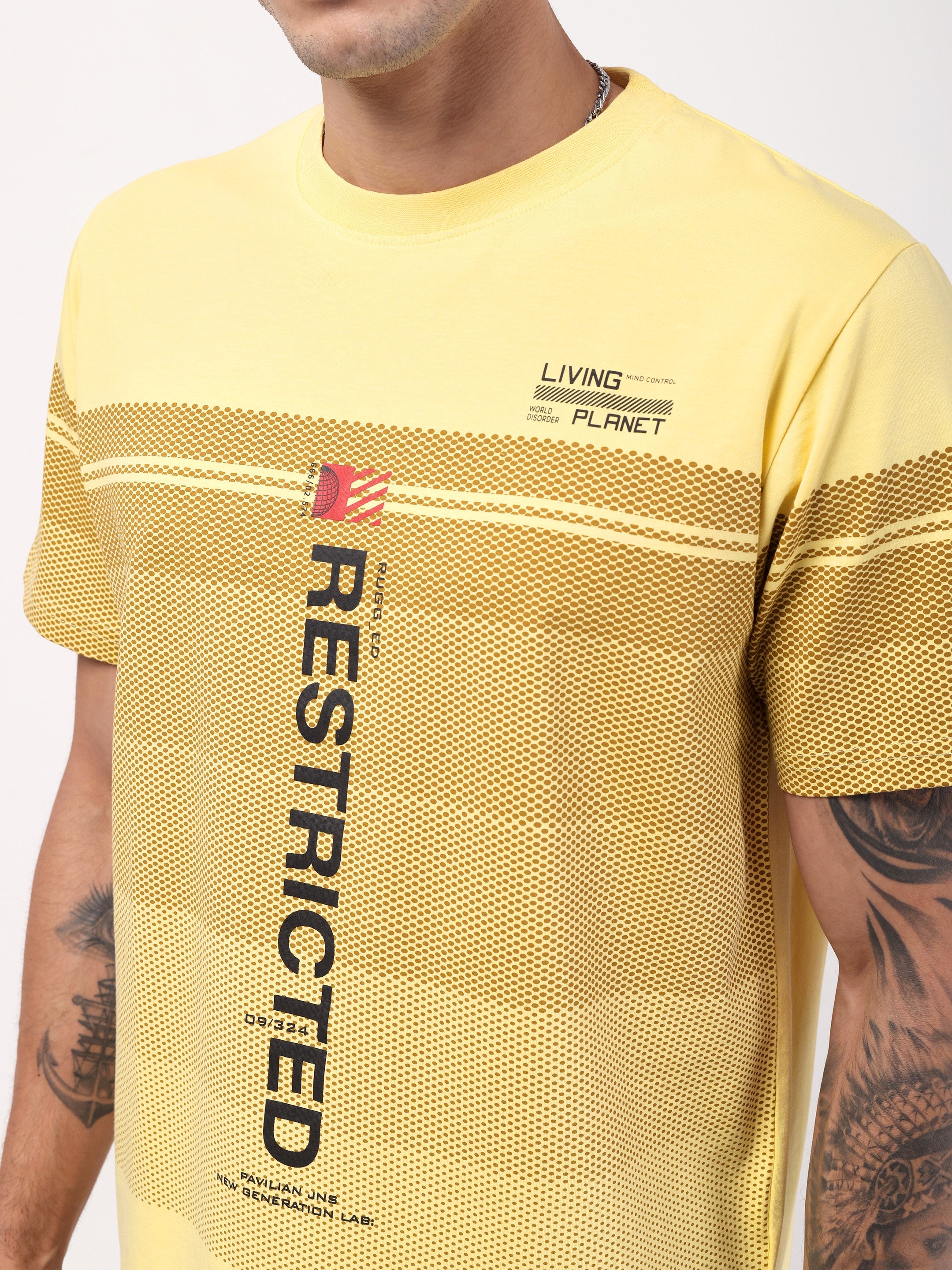 Men's Lemon Yellow Restricted Graphic Tee
