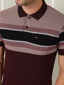 Men's Maroon Horizon Stripe Polo