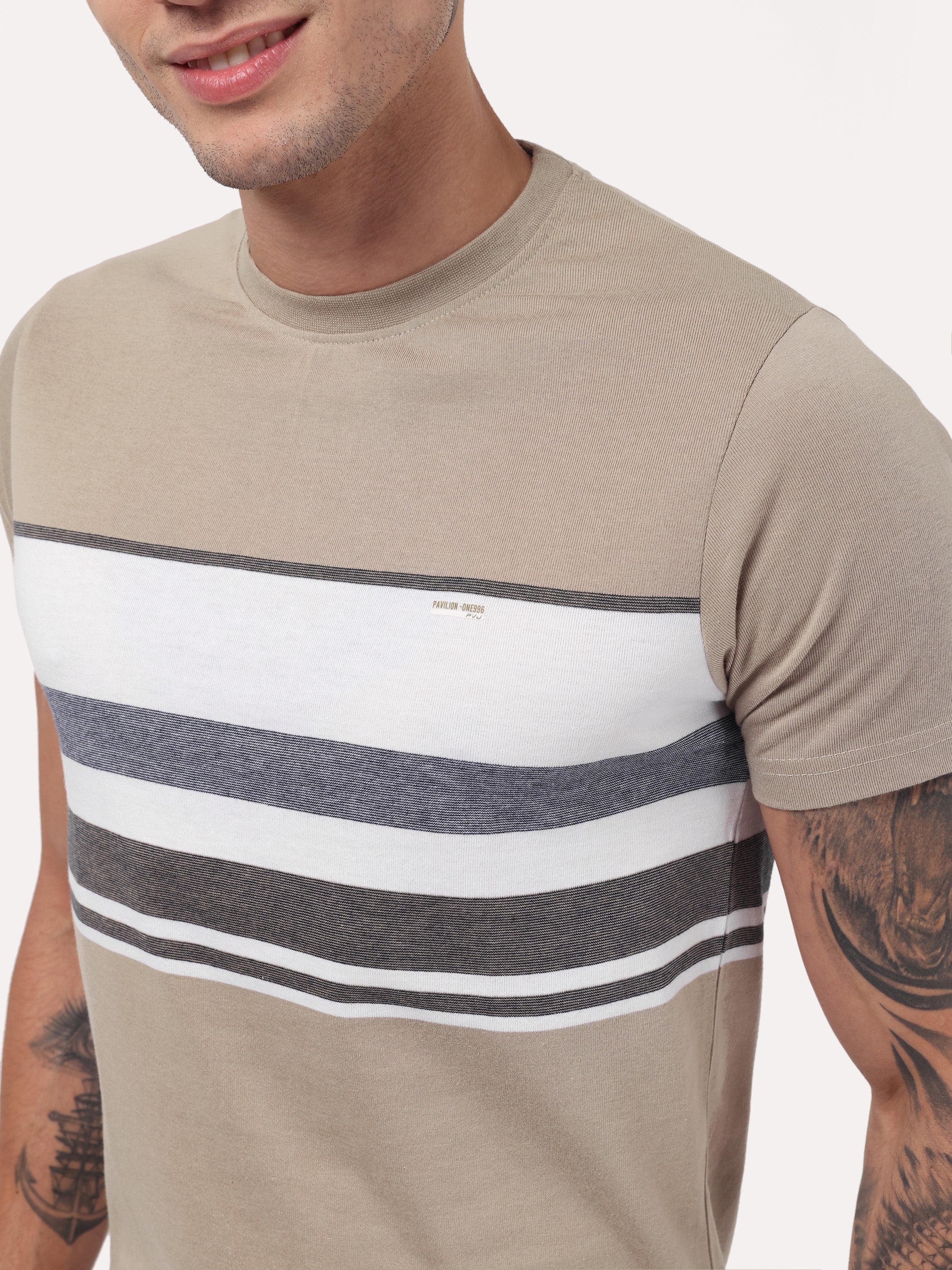 Men's Camel Ridge Stripe Tee