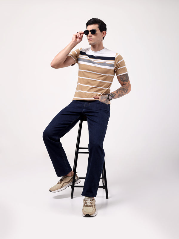 Men's Camel Crest Stripe Tee