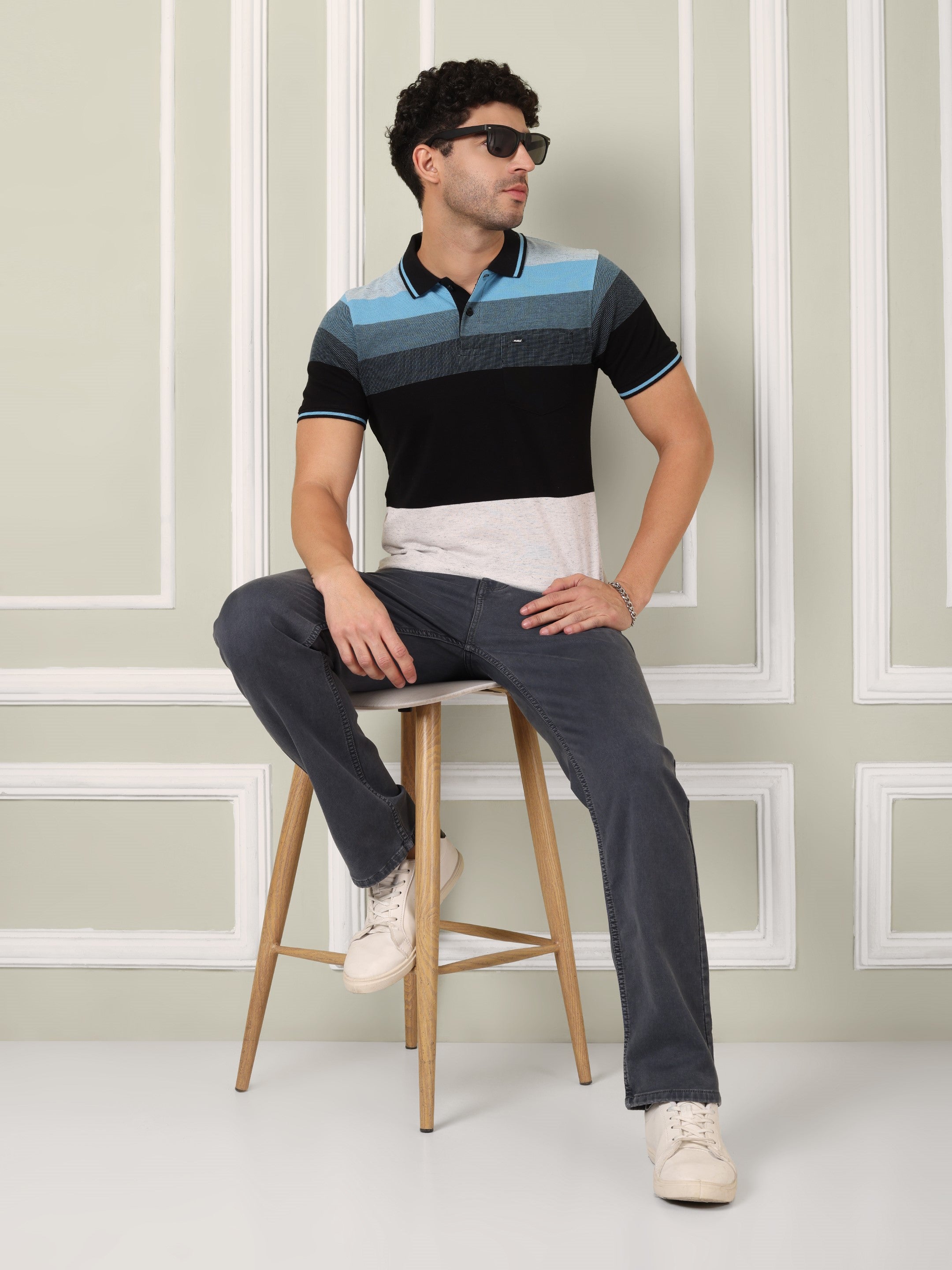 Men's Skyline Block Stripe Polo