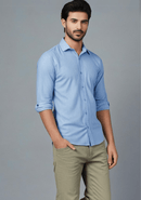 Light Steel Blue Plain Shirt