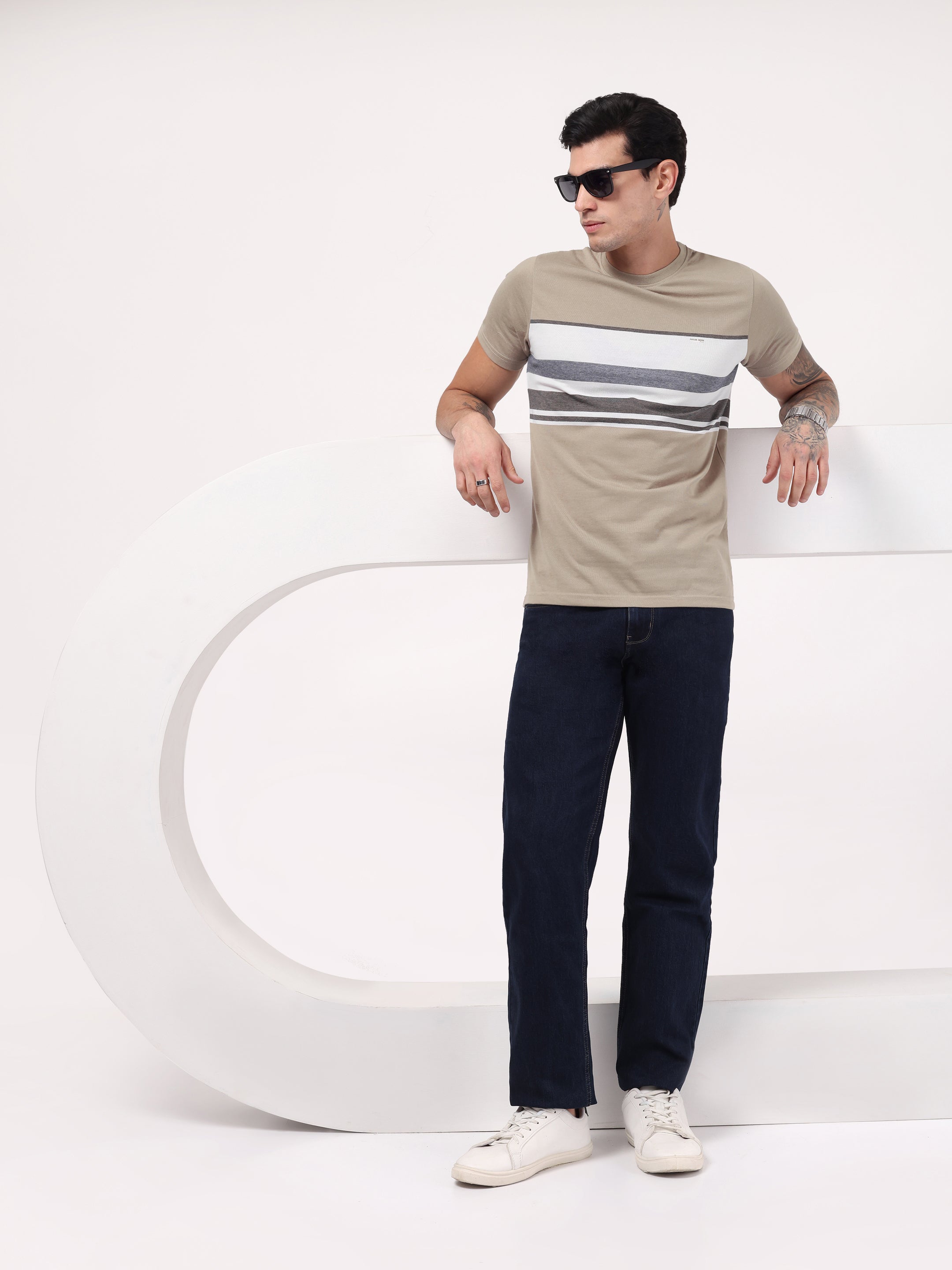 Men's Camel Ridge Stripe Tee
