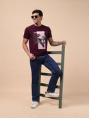 Men's Maroon Bloom Graphic Tee