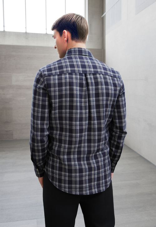 Men's Smoke Coffee & Grey Checked Regular Fit Shirt