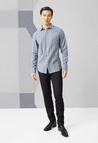 Men's White & Olive Checked Regular Fit Shirt