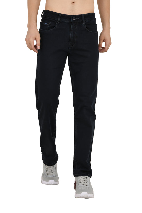 Charcoal Blue Straight Fit Jeans